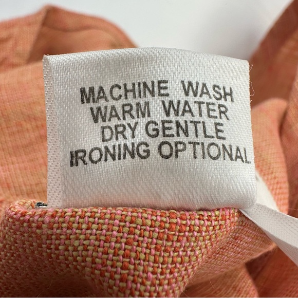 Flax by Jeanne Engelhart VTG Linen Sleeveless Midi Maxi Tank Dress Coral Orange - Picture 11 of 11